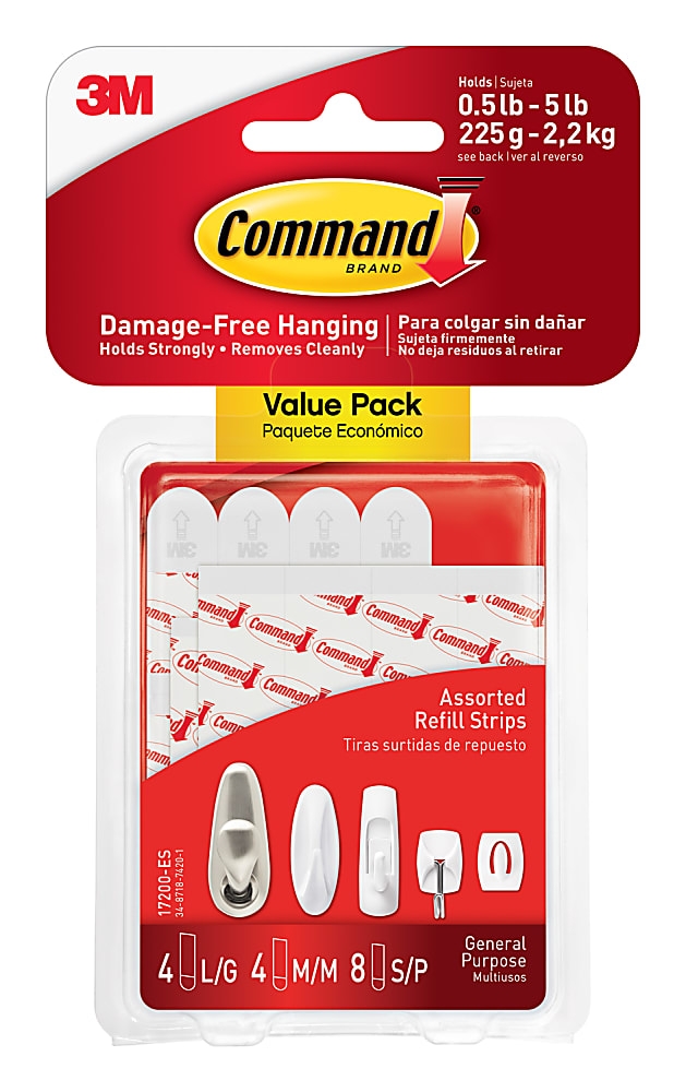 Command Large Picture Hanging Strips 4 Pairs 8 Command Strips