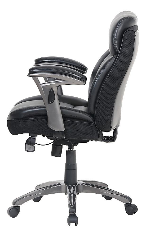 Serta Smart Layers Siena Bonded Leather MidBack Manager's Chair, Black
