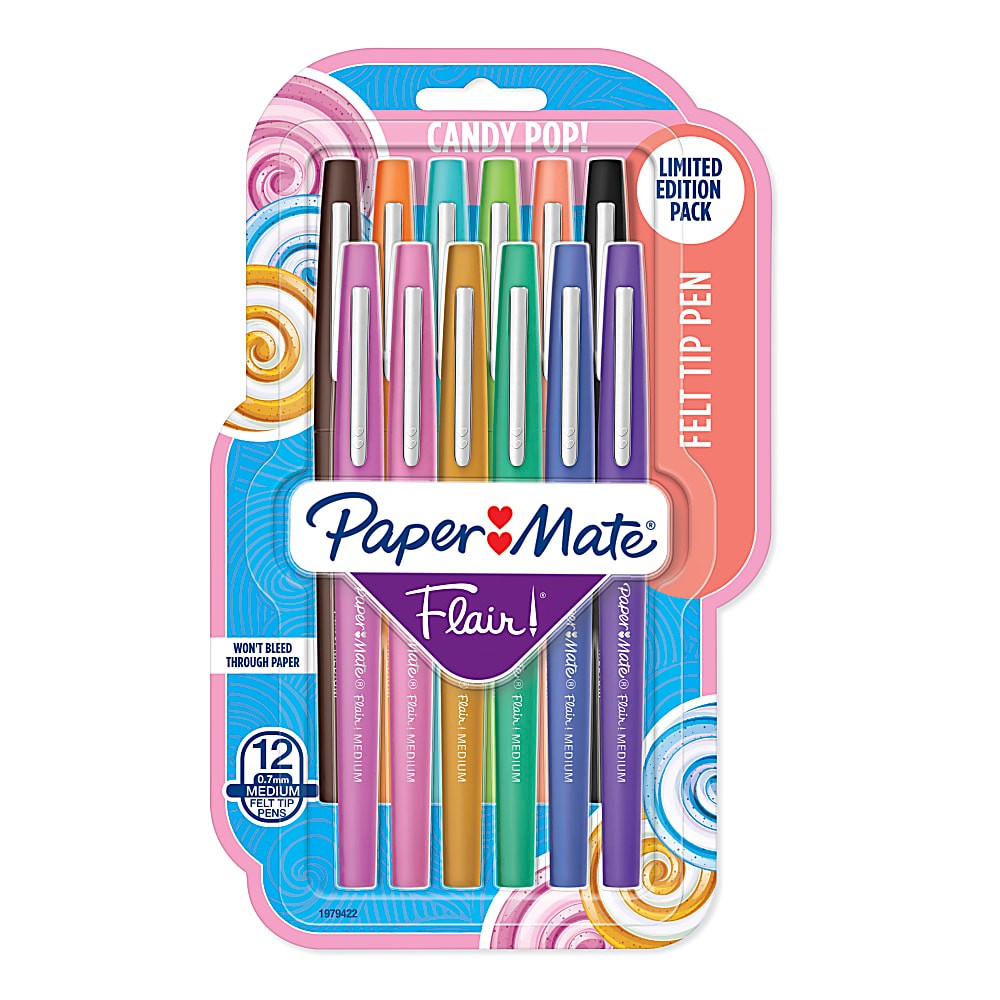 Paper Mate Flair Felt Tip Pens, Medium Point (0.7mm), Assorted, Special  Edition Retro Accents, 12 Count
