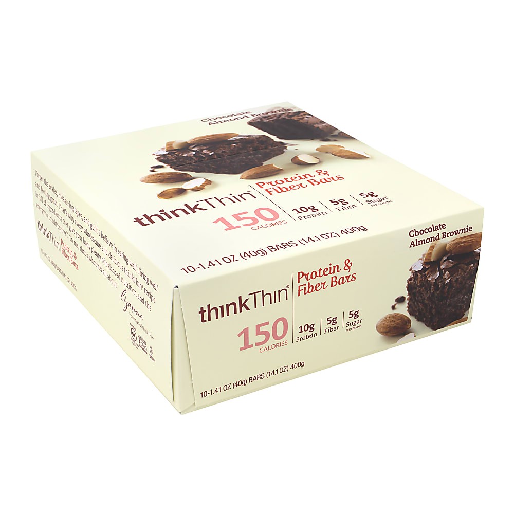 thinkTHIN Chocolate Almond Brownie Protein Bars, 1.41 Oz, Box Of 10 ...