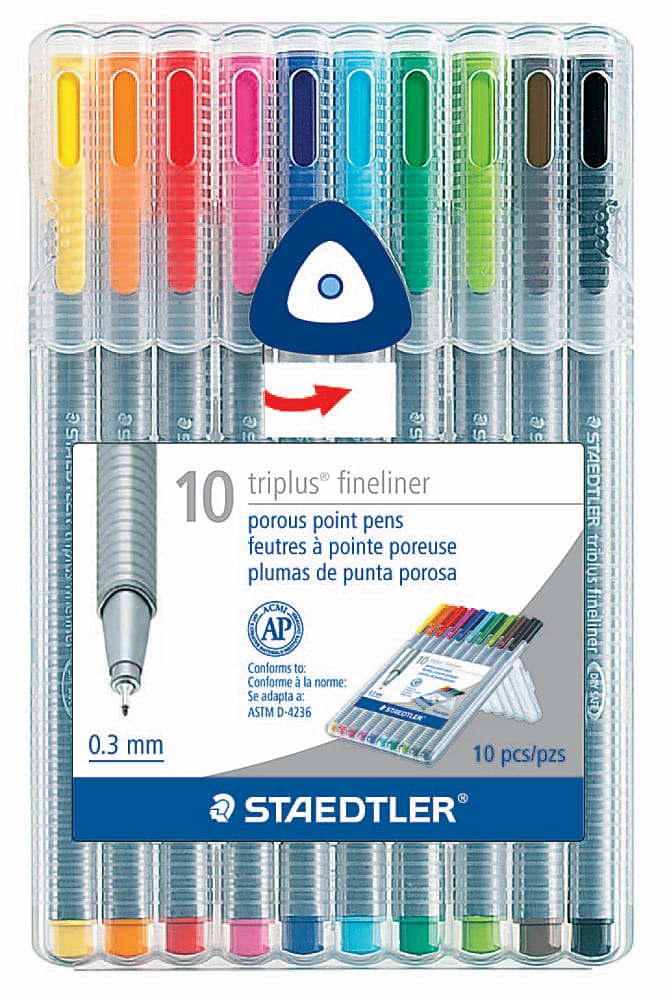 Staedtler Duo Ended Markers Watercolor Brush TipFine Tip Black Barrels  Assorted Ink Colors Pack Of 36 Markers - Office Depot