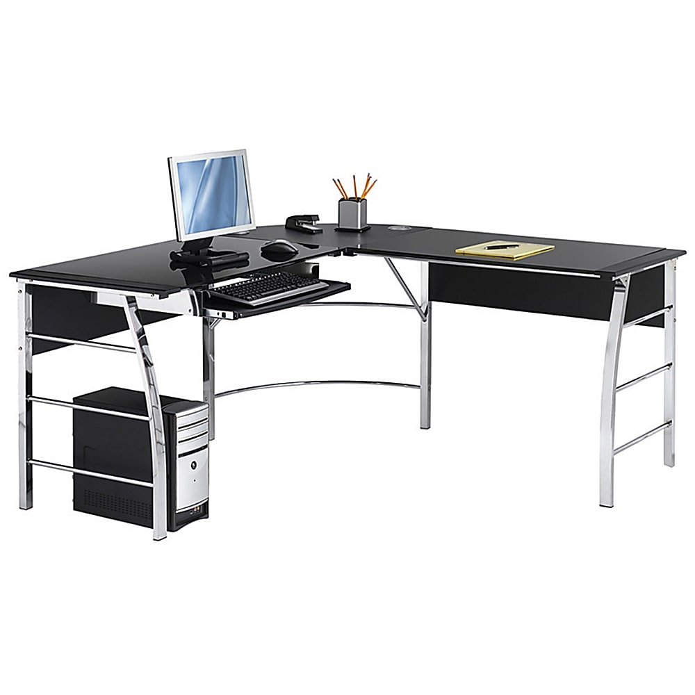 Realspace Bexler 42 W Computer Desk With Mobile Cart GrayBlack - Office  Depot