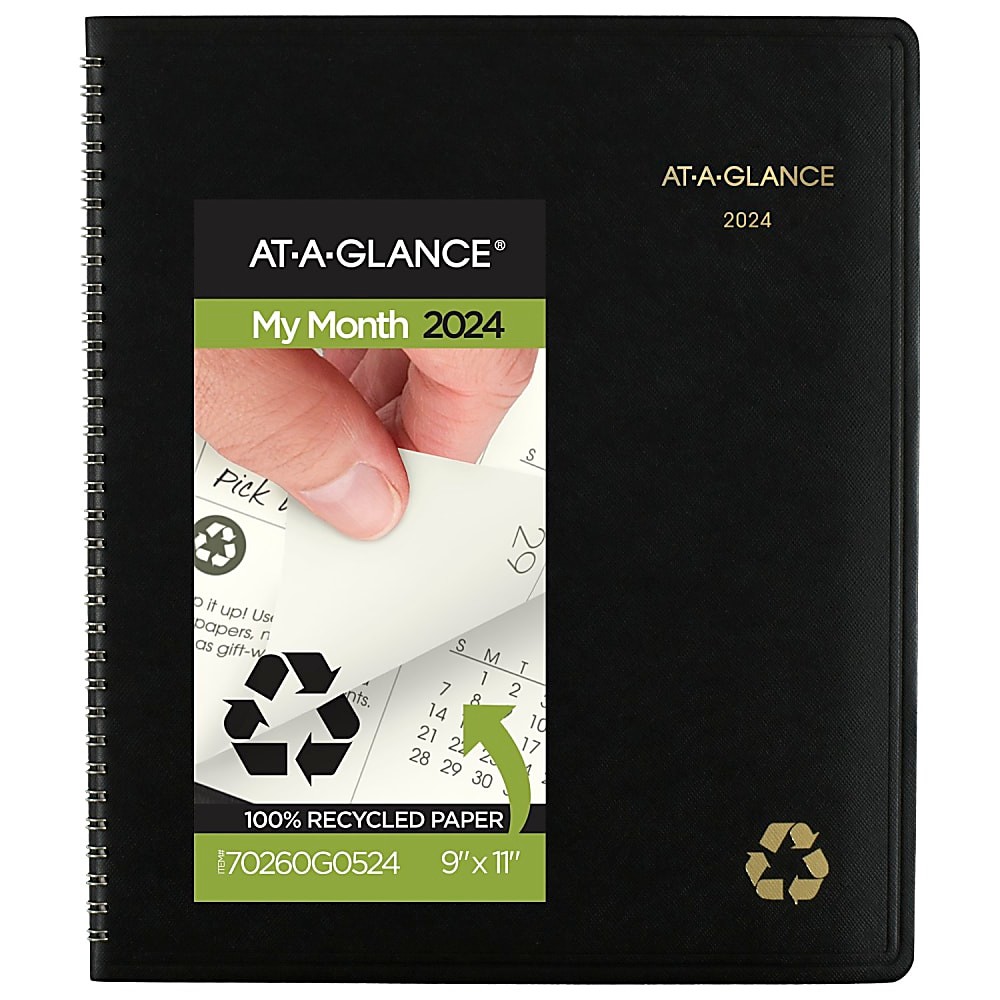 20242025 ATAGLANCE® Recycled 13Month Monthly Planner, 9"" x 11