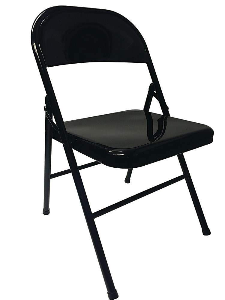 Realspace Metal Folding Chairs, Black, Set Of 4 Chairs Die besten Deals