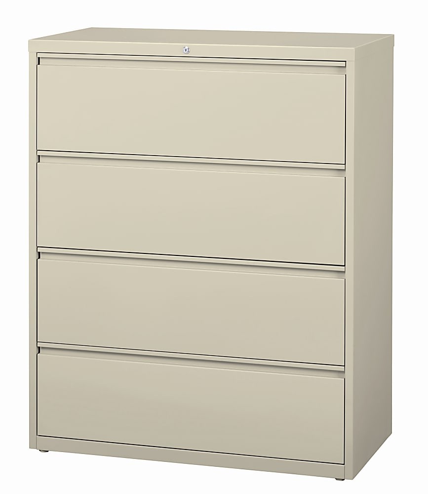 HON 20 D Lateral 5 Drawer File Cabinet With Lock Light Gray - Office Depot