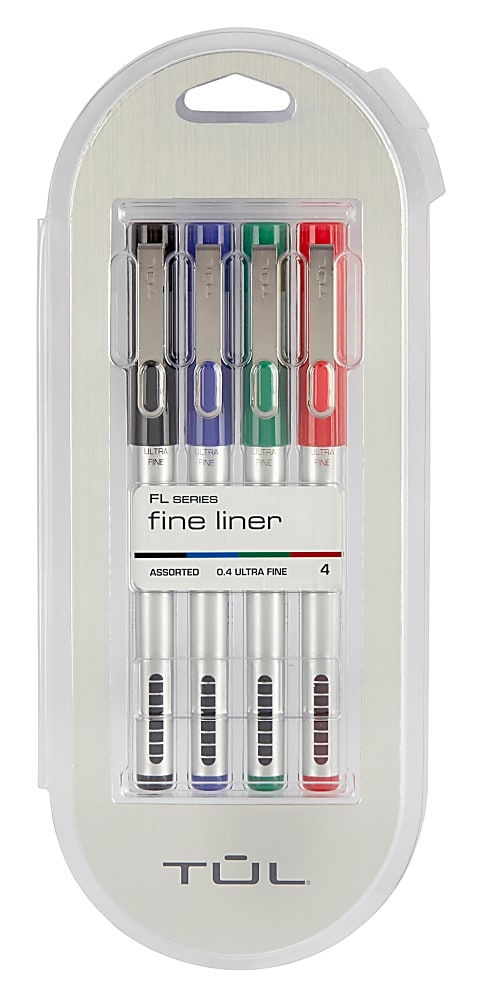 TUL Fine Liner Felt Tip Pen Fine 1.0 mm Silver Barrel Assorted Ink