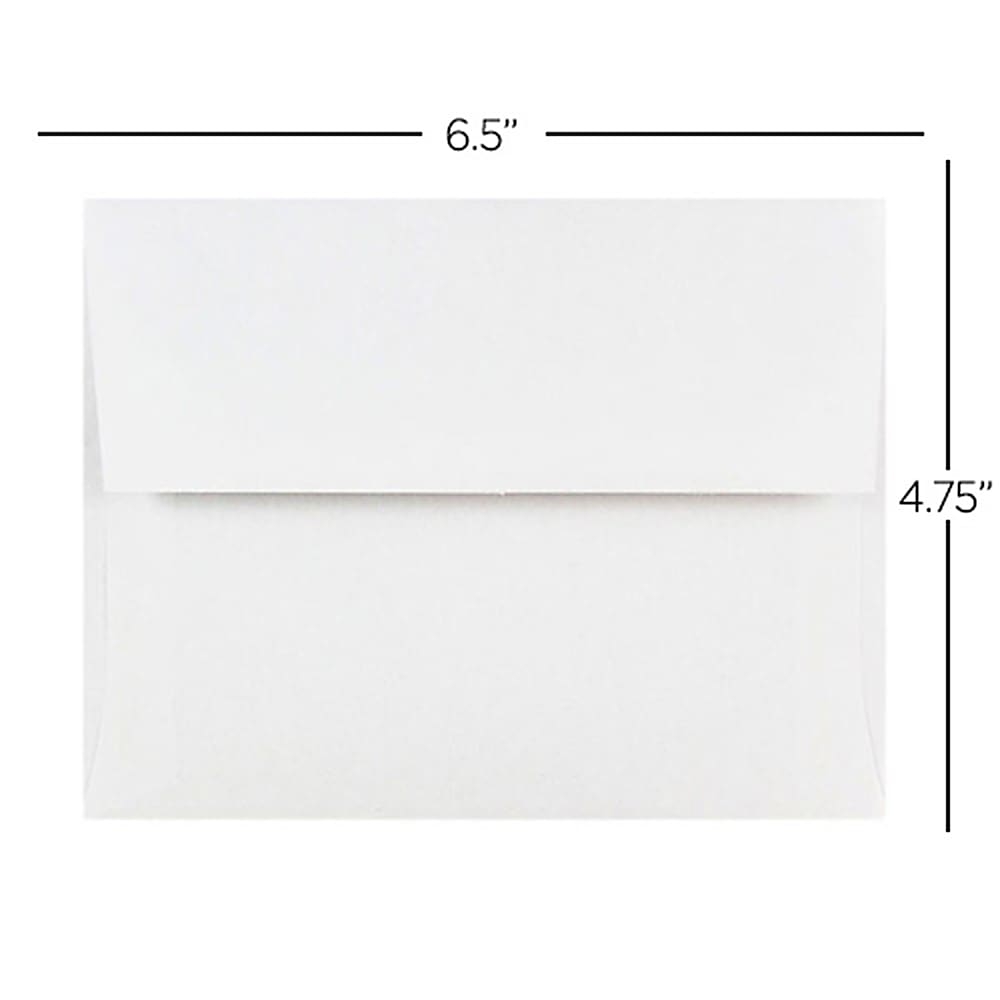 JAM Paper Booklet Invitation Envelopes, A6, Gummed Seal, White, Pack Of