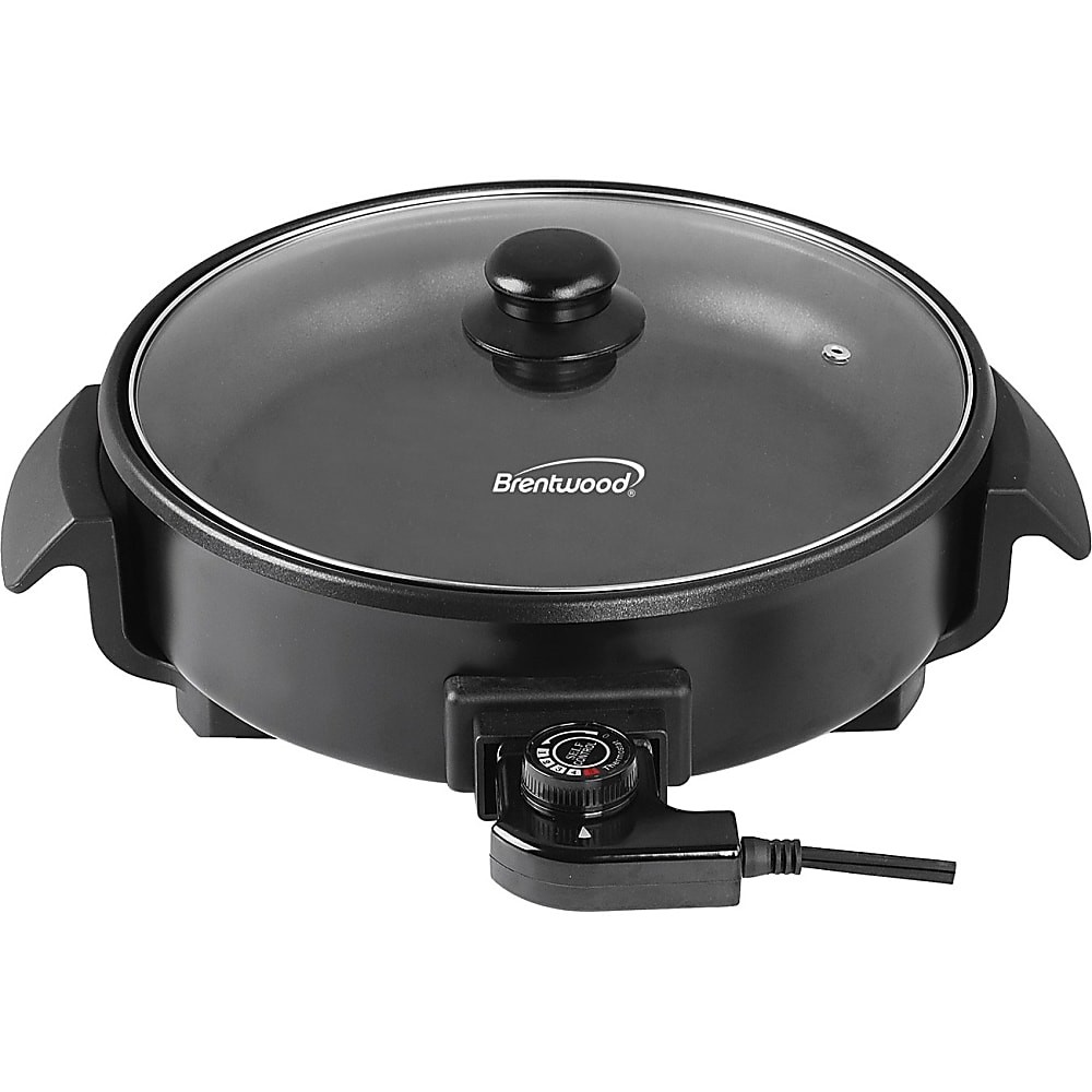 Brentwood SK67BK 12Inch Round NonStick Electric Skillet with Vented Glass Lid, Black 12.50