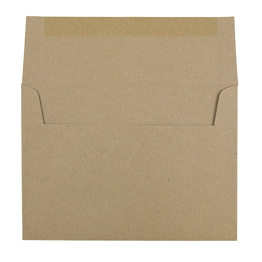 JAM Paper Booklet Invitation Envelopes, A7, Gummed Seal, 100 Recycled