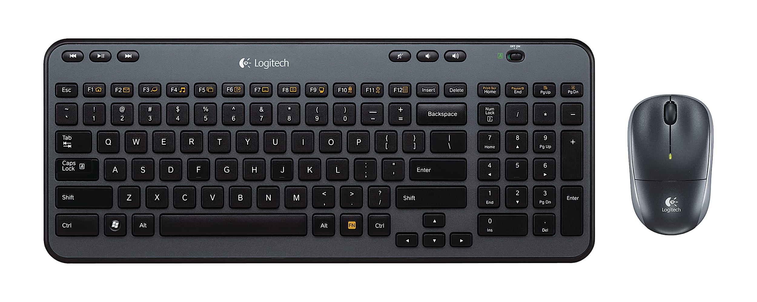 Mk3690 Logitech® MK360 Wireless Straight Full-Size Keyboard & Ambidextrous ...