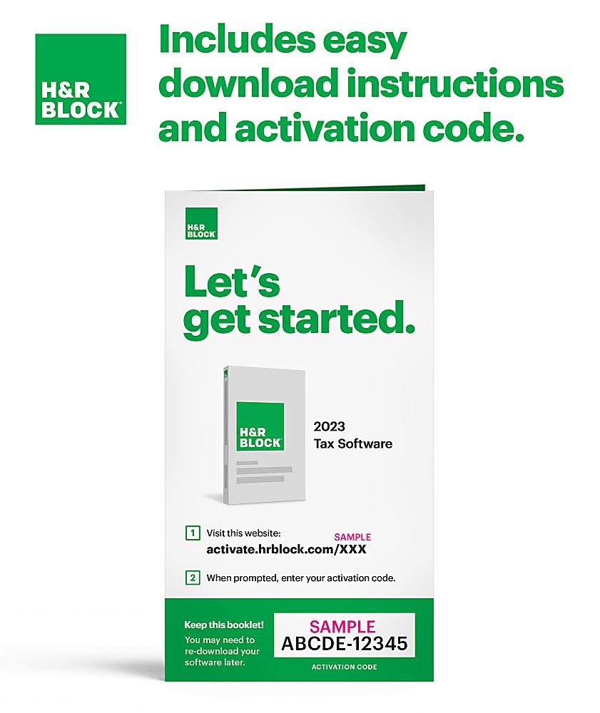 H&R Block Deluxe + State 2023 Tax Software, For PC/Mac, Product Key