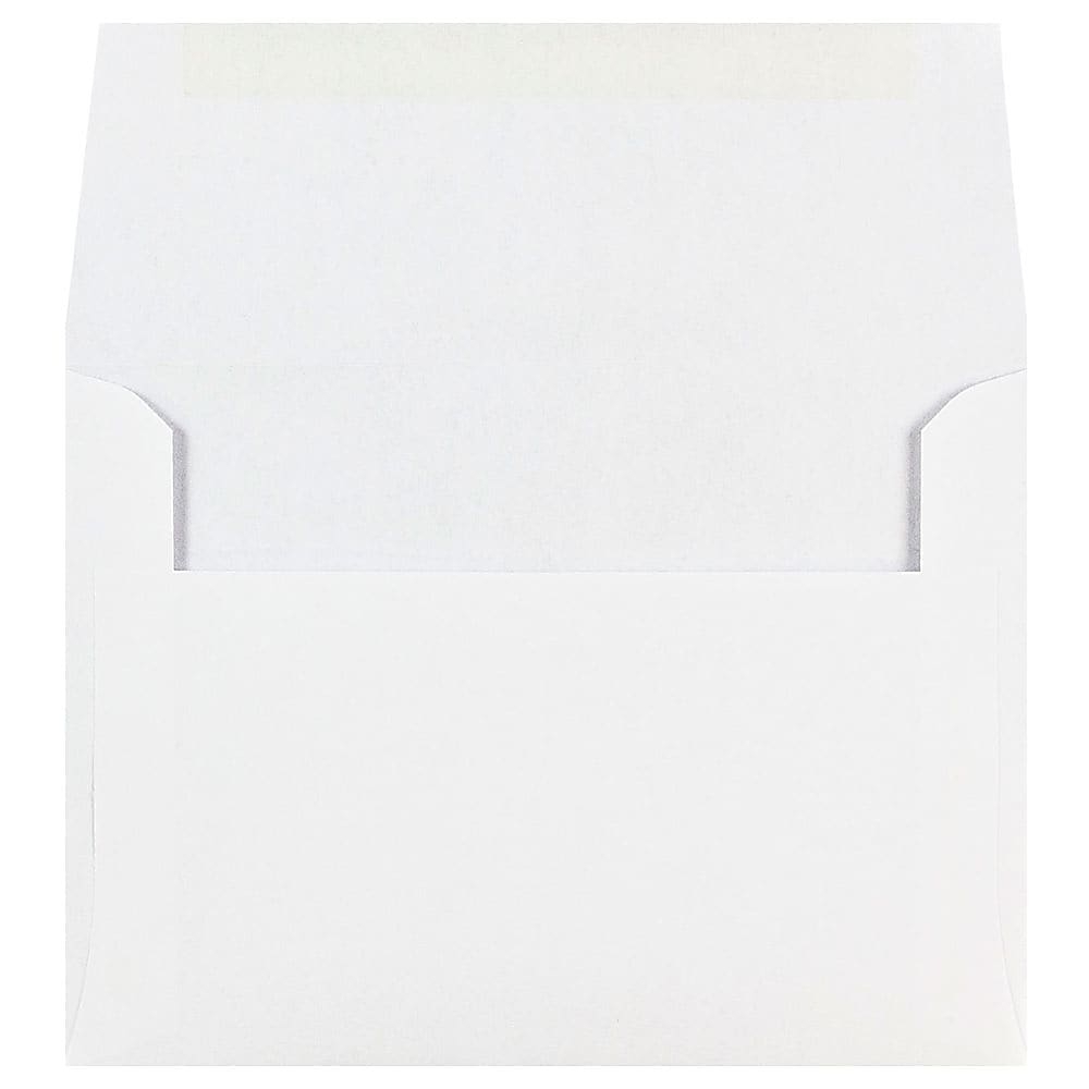 JAM Paper Booklet Invitation Envelopes, A6, Gummed Seal, White, Pack Of