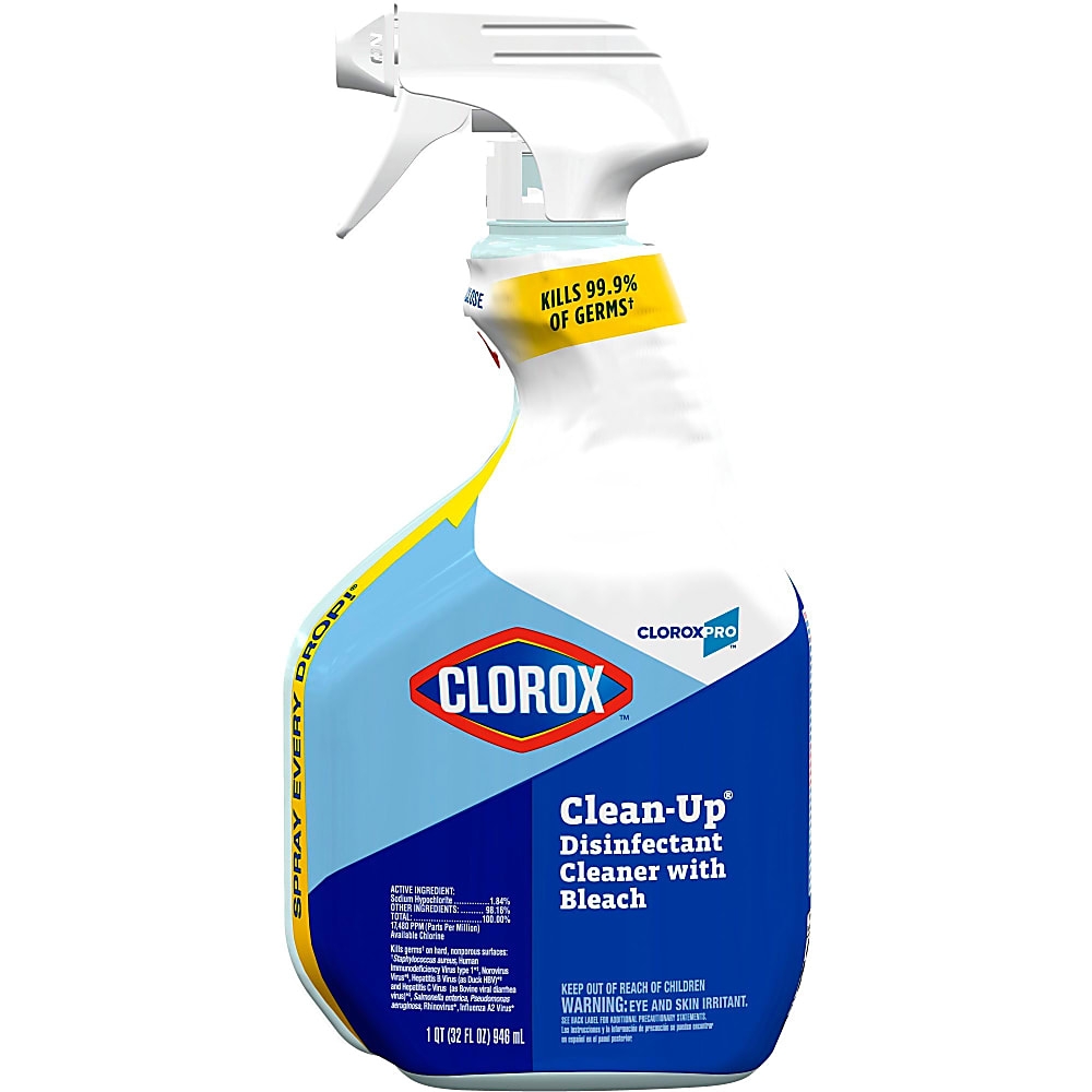 CloroxPro™ Clean-Up Disinfectant Cleaner with Bleach - Ready-To-Use Spray -  32 fl oz (1 quart) - 432 / Pallet - Clear De beste aanbiedingen en  prijsgeschiedenis op