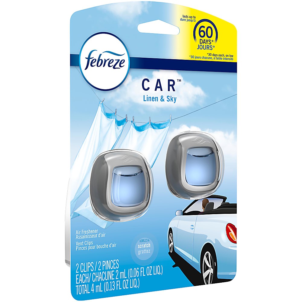 Febreze® Car Vent Clips Air Freshener, Linen And Sky, 2 Oz Best Deals and Price History at