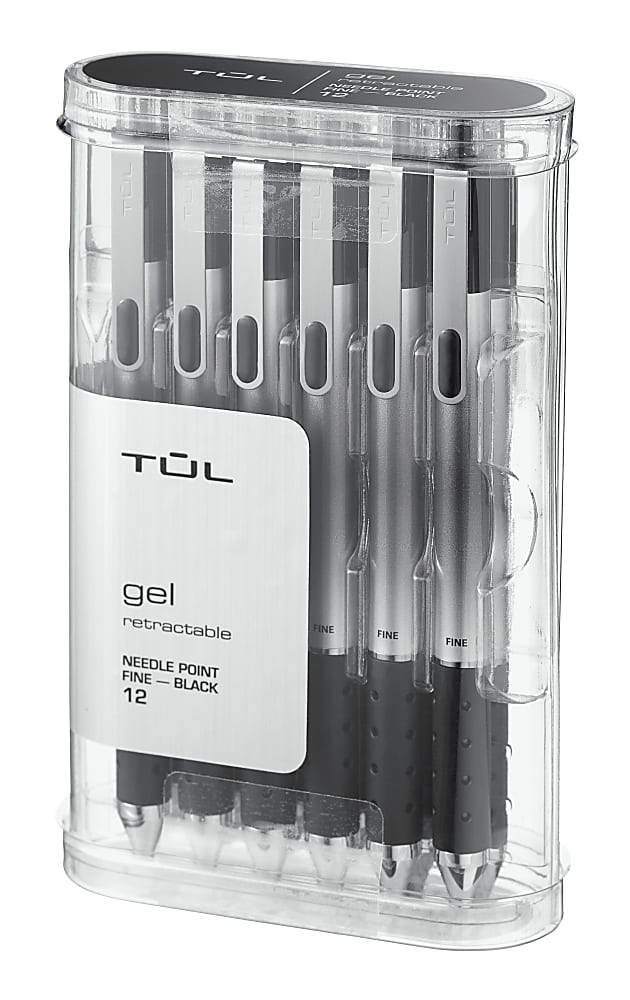 TUL Fine Liner Felt Tip Pens Ultra Fine 0.4 mm Silver Barrel Black