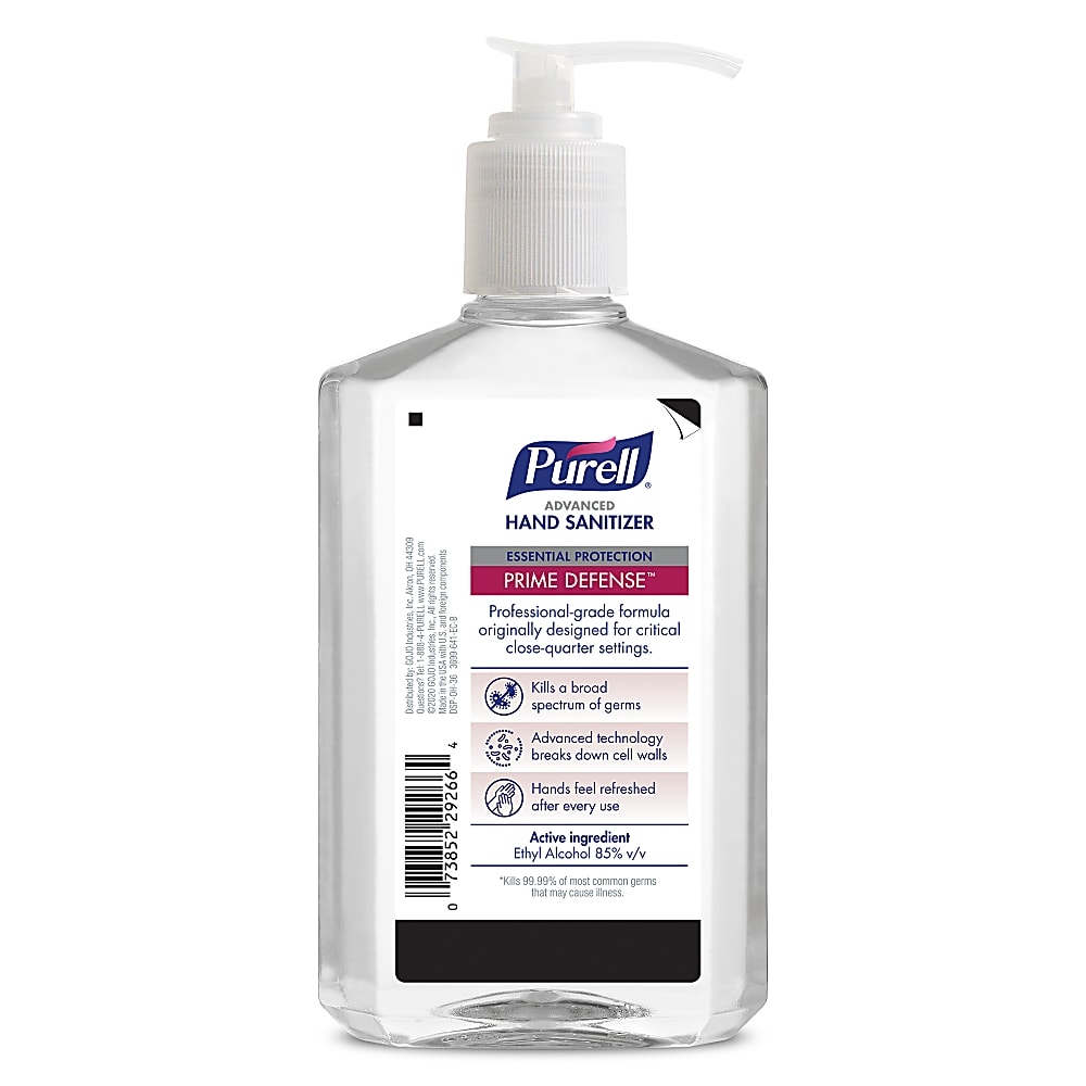 Purell Prime Defense™ Advanced Hand Sanitizer 12 Fl Oz Pump Bottle Case Of 12 Bottles Best 3918