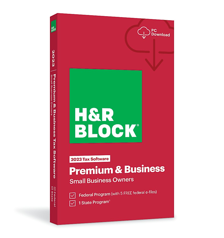 H&R Block Premium & Business 2023 Tax Software, For PC, Product Key