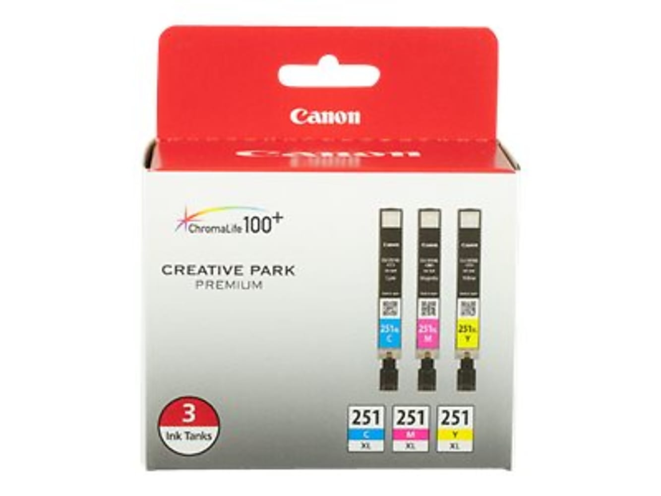 Canon 251XL High-Yield Cyan, Magenta, Yellow Ink Cartridges, Pack Of 3 ...