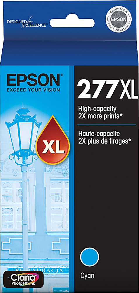 Epson® 277XL Claria® Cyan High-Yield Ink Cartridge, T277XL220 Best ...