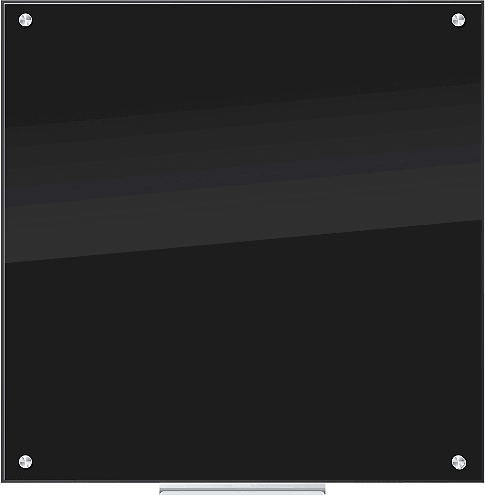 U Brands Glass Dry Erase Board - 35x23 Inch, Black Tempered Glass, Frameless With Marker
