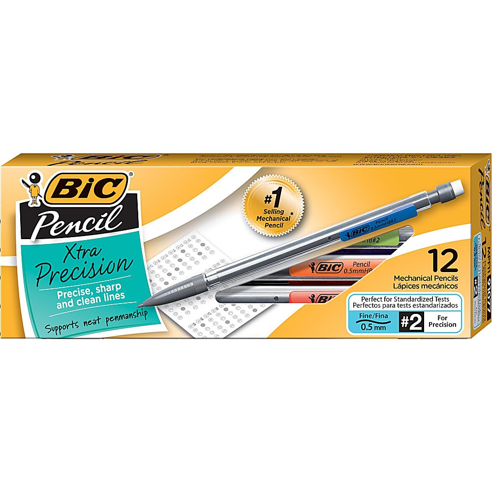 BIC® Xtra Mechanical Pencils, Xtra Precision, 0.5 mm, Gray Barrel, Pack Of  12 Best Deals and Price History at