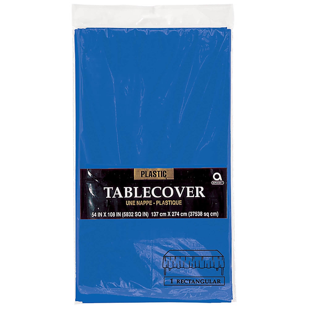 Amscan Plastic Table Covers, 54" x 108", Royal Blue, Pack Of 9 Table Covers Best Deals and Price