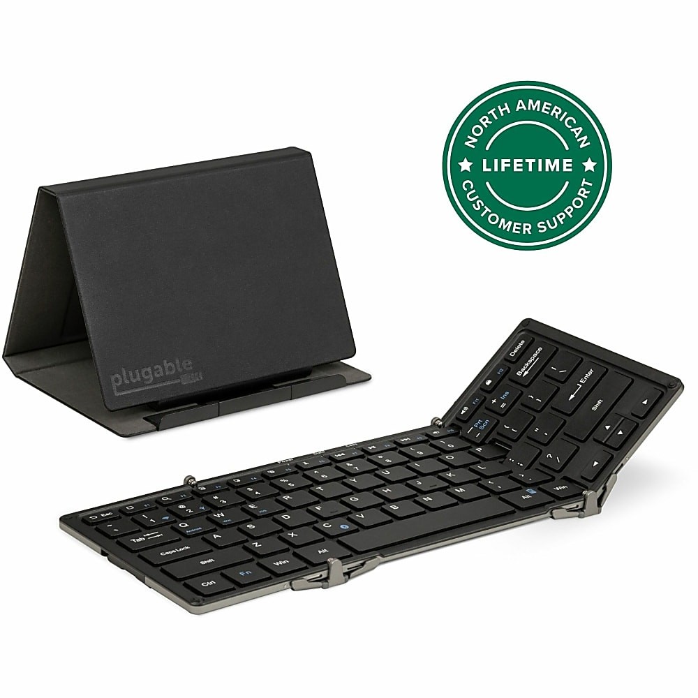 Plugable Foldable Bluetooth Keyboard - Full-Size Multi-Device Keyboard ...
