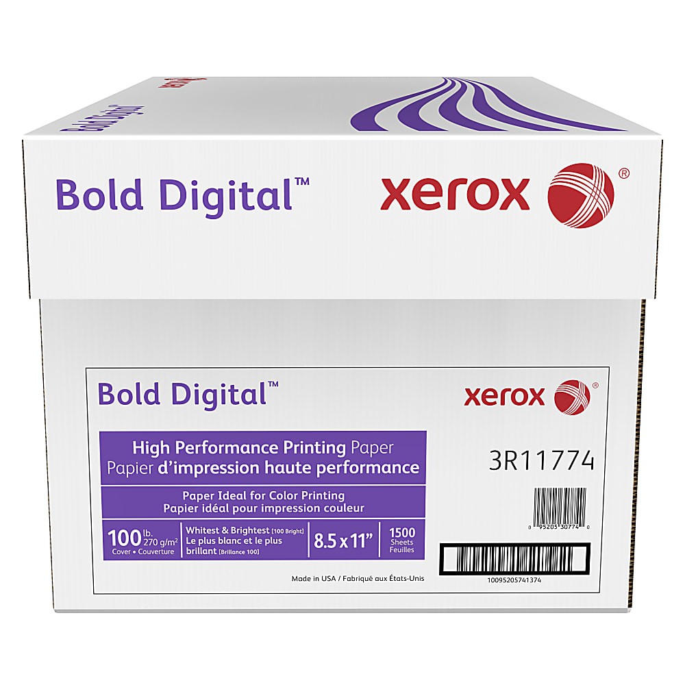 Xerox Bold Digital Bond Paper, 28 lbs., 8.5 x 11, 100 Brightness