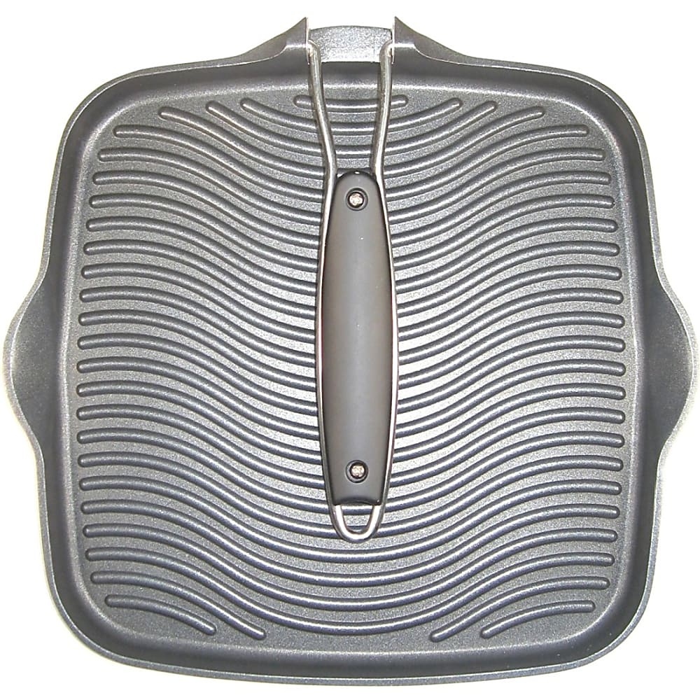 Starfrit 10"" x 10"" Grill Pan with Foldable Handle Grilling, Cooking