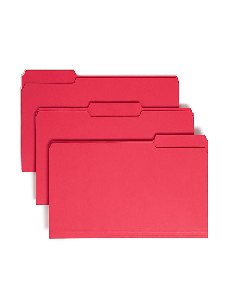 Smead® Color File Folders, Legal Size, 1/3 Cut, Red, Box Of 100 Deals ...