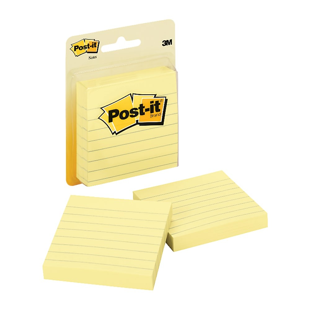 Post it Notes, 3 in x 3 in, 2 Pads, 100 Sheets/Pad, Clean Removal ...