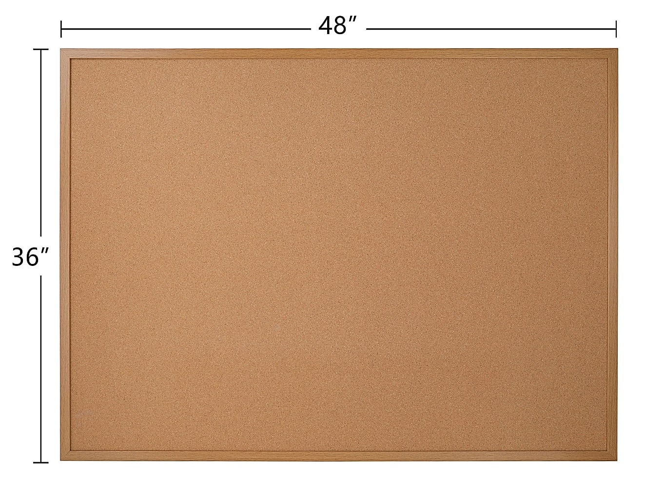 Office Depot® Brand Cork Bulletin Board, 36" x 48", Wood Frame With