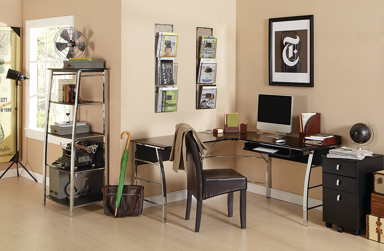 Realspace Bexler 42 W Computer Desk With Mobile Cart GrayBlack