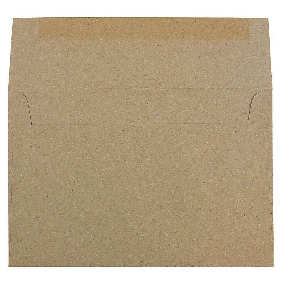 JAM Paper® Booklet Invitation Envelopes, Gummed Seal, 100 Recycled