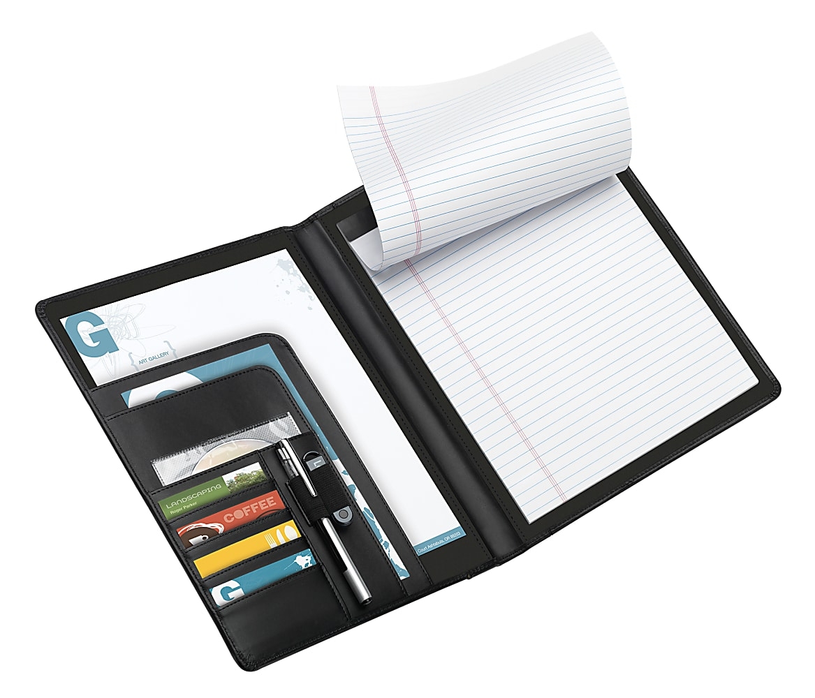Office Depot Brand Padfolio With Flap Pockets, Black Best Deals and