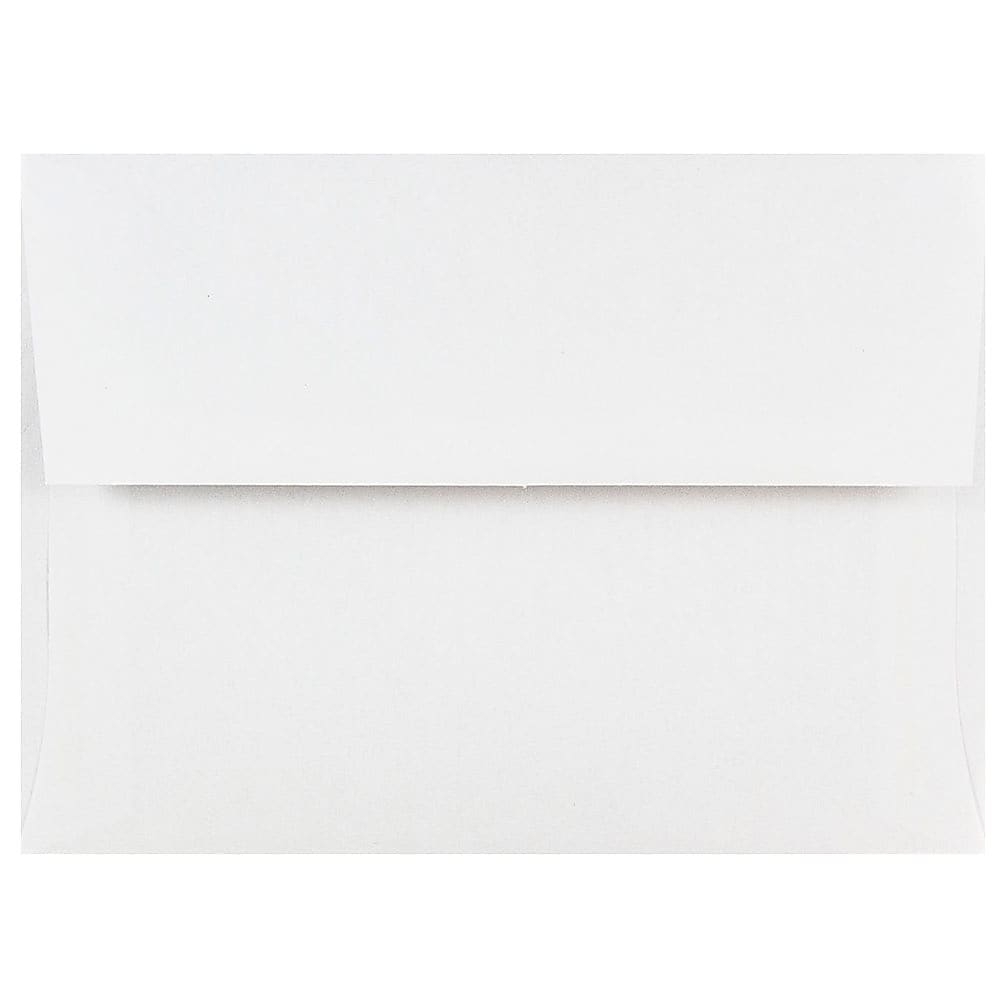JAM Paper Booklet Invitation Envelopes, A6, Gummed Seal, White, Pack Of