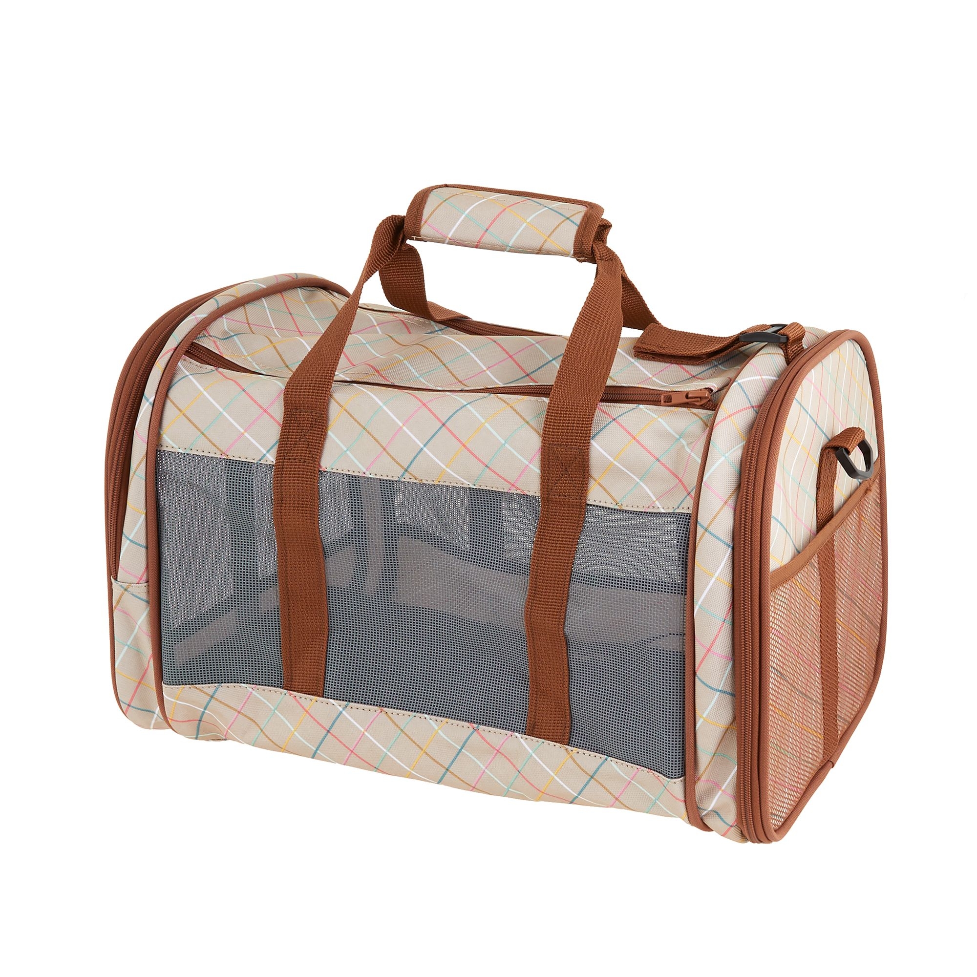 Whisker City Tan Plaid Soft Sided Cat Carrier Die besten Deals und Preisentwicklungen auf joinhoney Honey