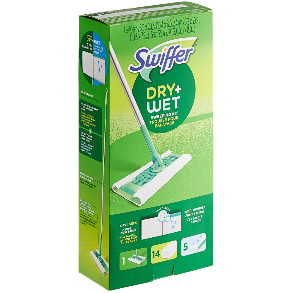Mejores ofertas e historial de precios de Swiffer® Sweeper 49947 Wet / Dry  Mop Starter Kit with 14 Dry / 5 Wet Disposable Pads en