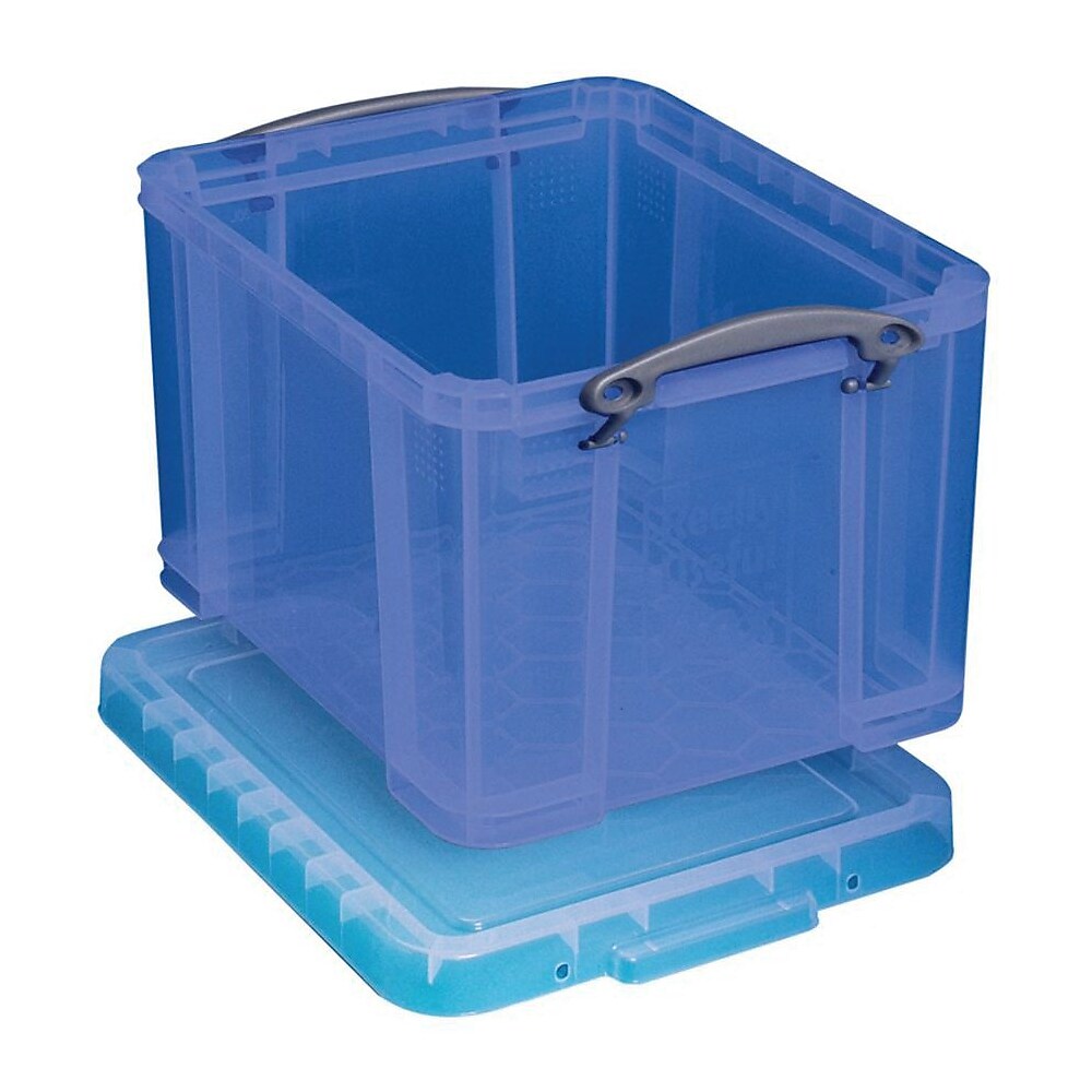 IRIS 60 qt. Clear Plastic Storage Boxes with Blue Lid 500197 - The Home  Depot