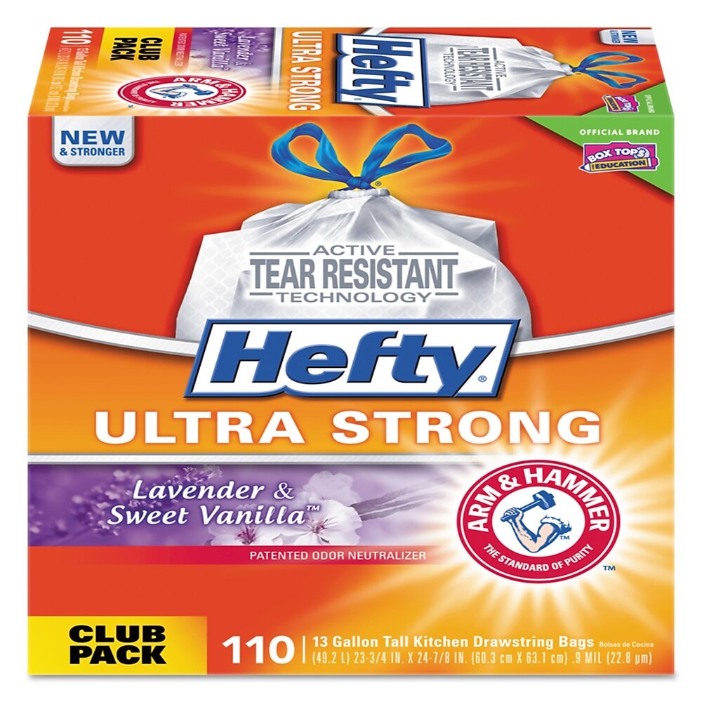 Hefty Ultra Strong Tall Kitchen Trash Bags,Citrus Twist Scent,13 Gallon,80  Count