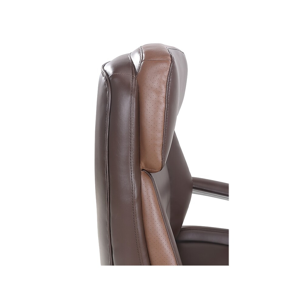 LaZBoy Alton Ergonomic Bonded Leather Swivel Executive Chair, Brown (51544BRN) Best Deals and