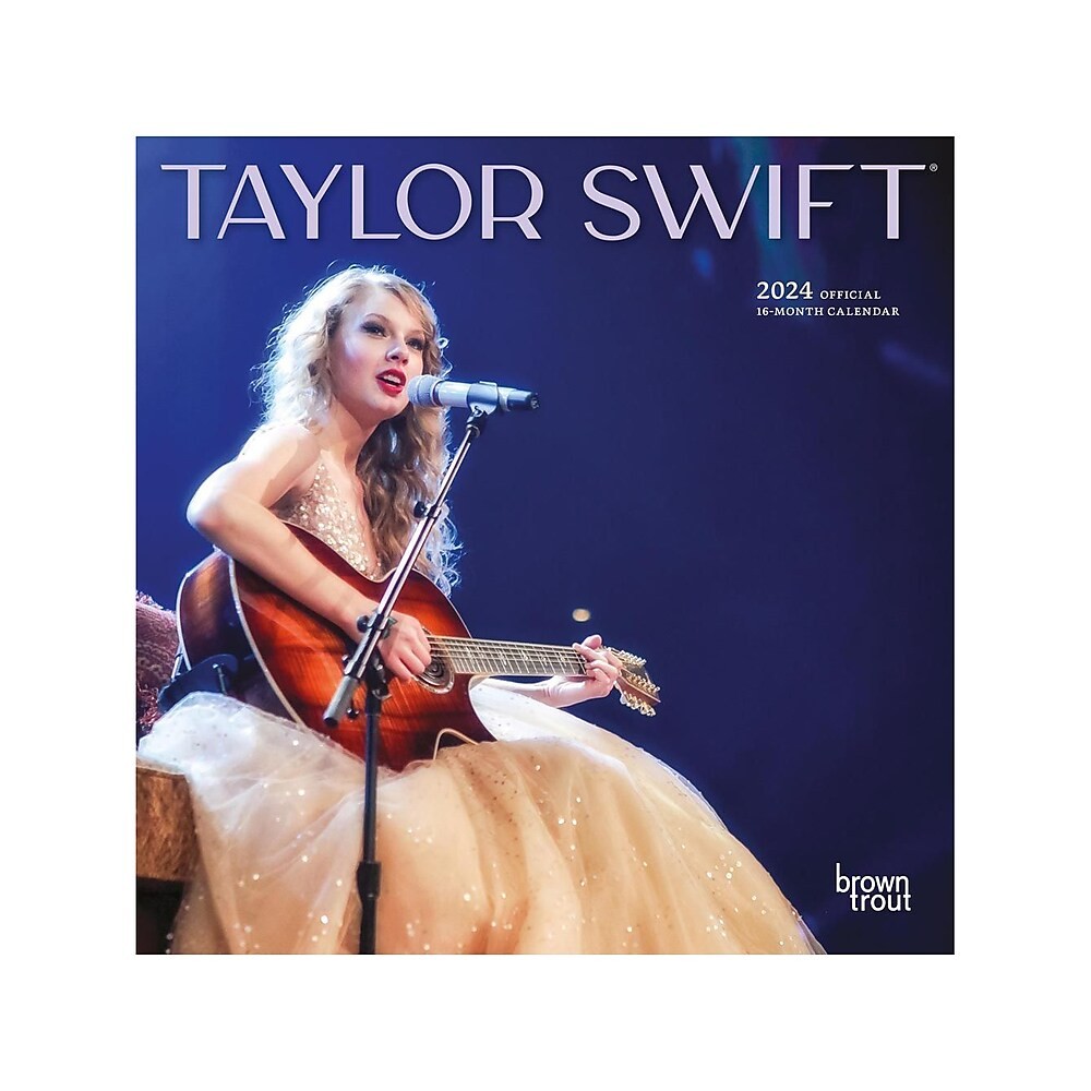 2024 BrownTrout Taylor Swift 7"" x 14"" Monthly Mini Wall Calendar