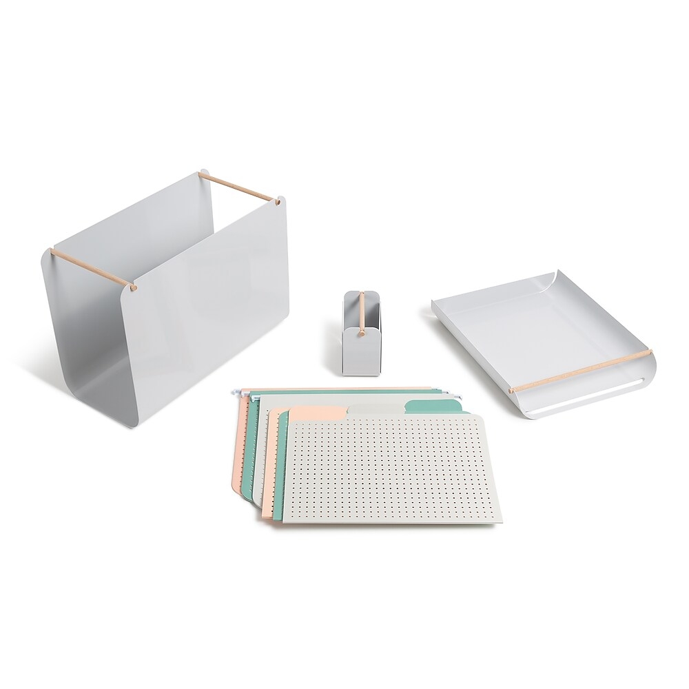 Realspace 5 Piece Desk Organizer Set With Antimicrobial Treatment