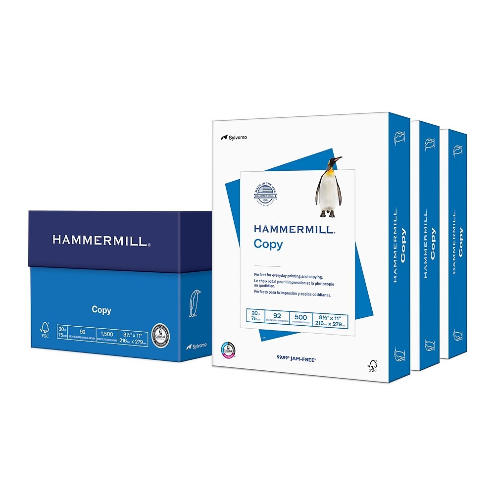 Hammermill Copy Plus 8.5"" x 11"" Copy Paper, 20 lbs., 92 Brightness