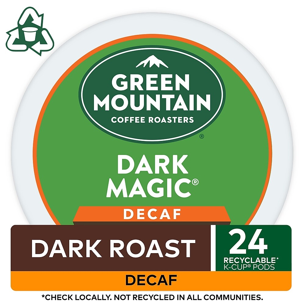 Green Mountain Dark Magic Decaf Coffee, Keurig KCup Pods, Dark Roast, 24/Box (4067) Best Deals