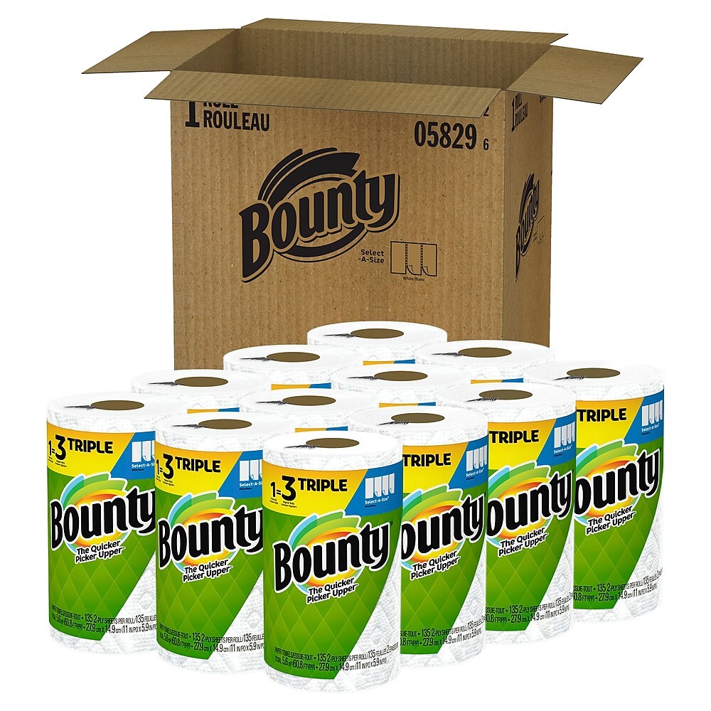 Bounty Select-A-Size Paper Towels, 2-ply, 90 Sheets/Roll, 24 Rolls/Pack  (66539/5815)