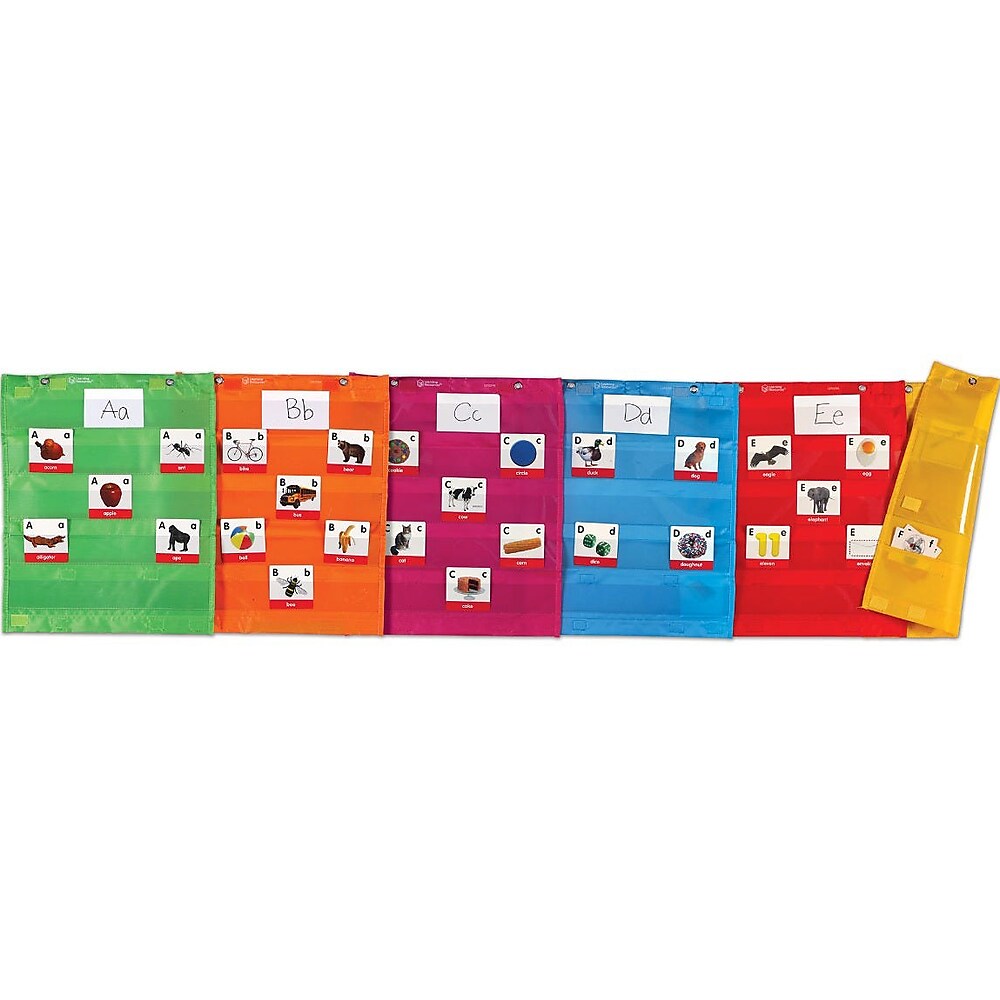 Learning Resources Pocket Chart Squares, Assorted Colors, 6