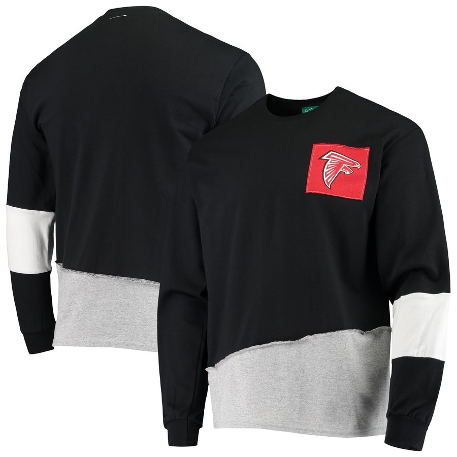 Men's Nike Red/Black Atlanta Falcons Throwback Raglan Long Sleeve T-Shirt Size: Large