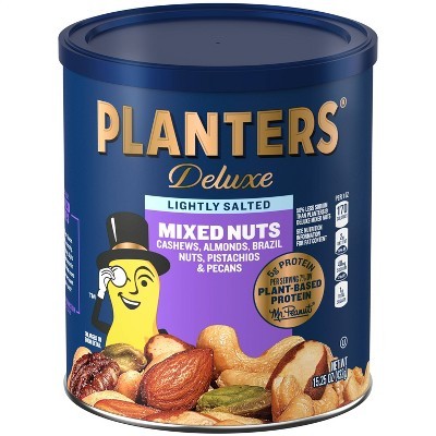 PLANTERS Honey Roasted Peanuts, Sweet and Salty Snacks, Plant-Based Protein  , 34.5 Oz (2 Tubs)