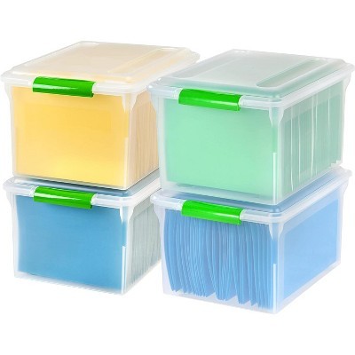 IRIS USA Letter Legal Size Plastic File Box, Home Organizing Storage ...